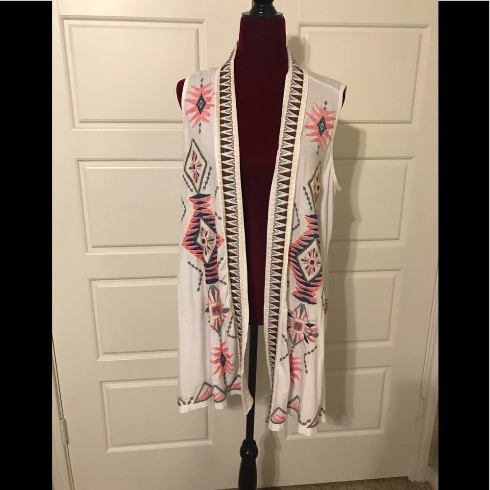 Johnny Was embroidered sleeveless vest